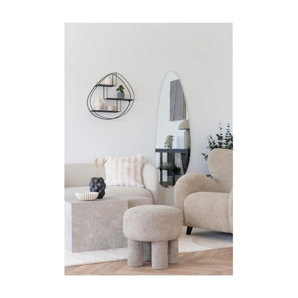Sgabello grigio chiaro in tessuto bouclé Perth - House Nordic-image-1
