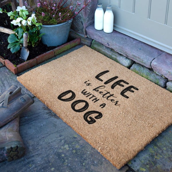 Zerbino in fibre di cocco 60x90 cm Life Is Better With a Dog – Artsy Doormats-image-2