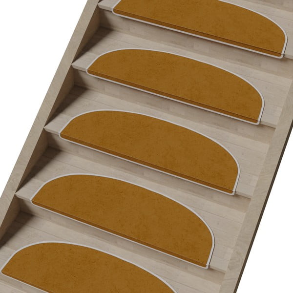 Gradini marrone chiaro in set da 16 pezzi 20x65 cm Plain Color - Vitaus-image-1