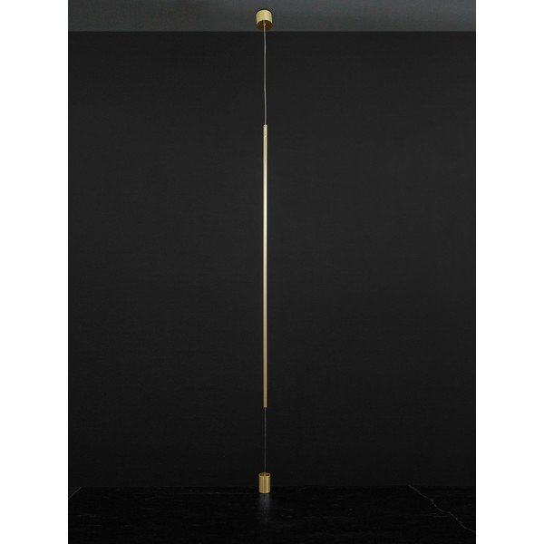 Lampada da terra LED color ottone in alluminio (altezza totale 300 cm) Elettra – Nova Luce-image-4