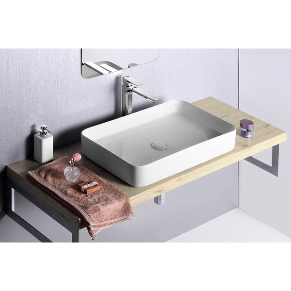 Lavabo in ceramica bianca , 65 x 40 cm Blade - Sapho-image-3