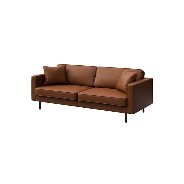 Divano in pelle marrone cognac 207 cm Kobo - MESONICA-image-2