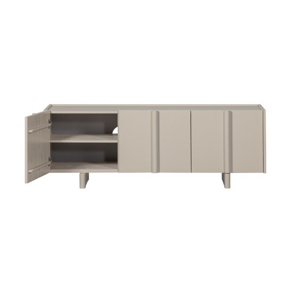 Mobile TV grigio chiaro in pino massiccio 152x53x46 cm Basu – WOOOD-image-4