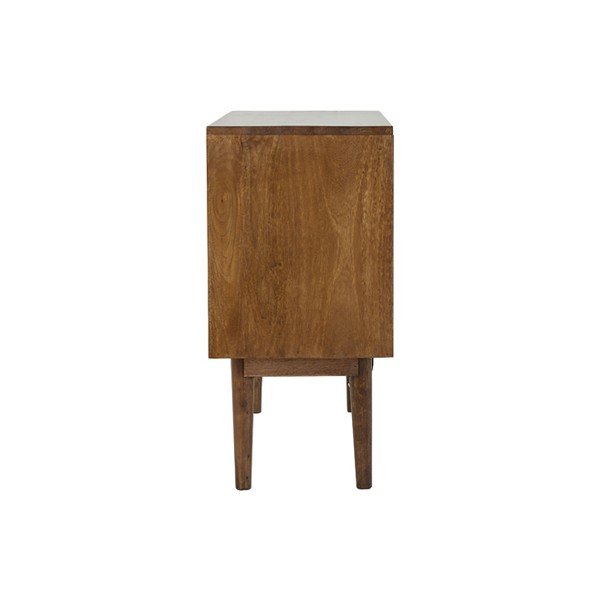 Cassettiera bassa marrone scuro in legno massiccio 100x80 cm Bitika - Light & Living-image-3