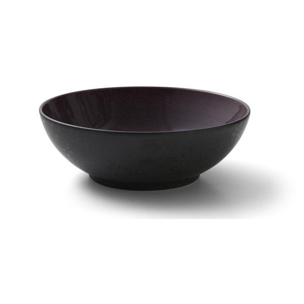 Insalatiera in gres nero con smalto interno viola, diametro 30 cm Mensa - Bitz-image-3