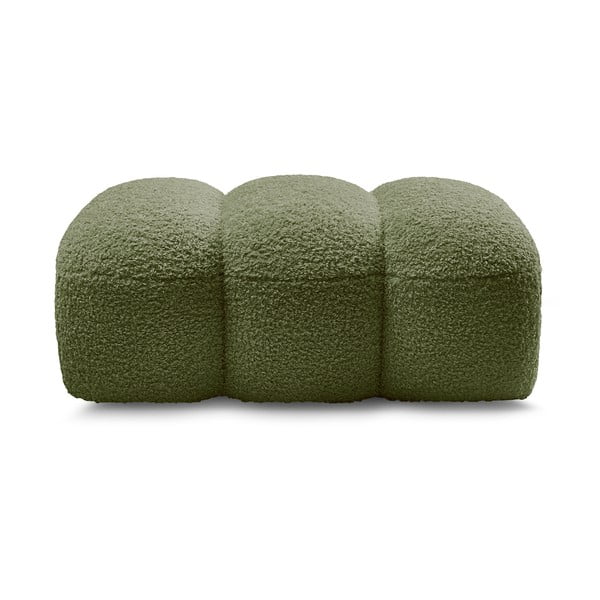 Poggiapiedi verde con rivestimento in bouclé Hippolyte – Bobochic Paris