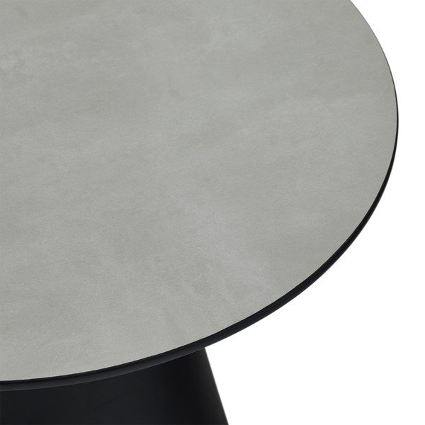 Tavolino in grigio chiaro e nero con piano in marmo ø 60 cm Tango - Furnhouse-image-1