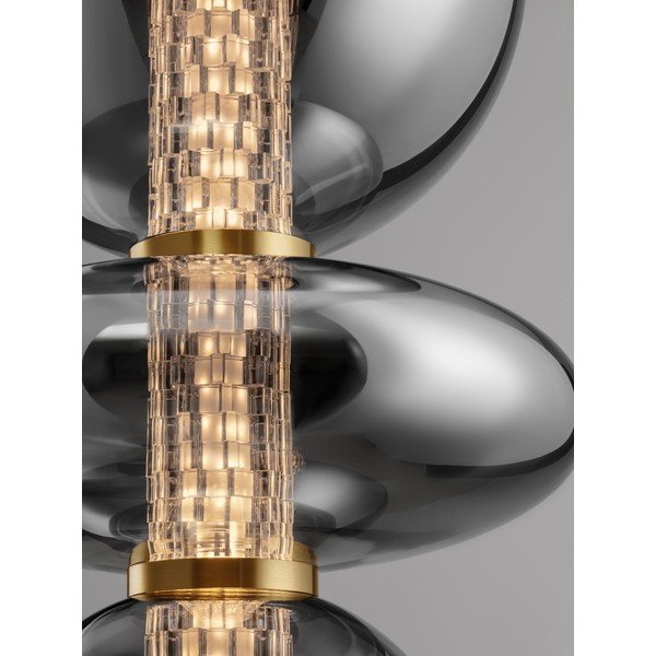 Lampadario LED grigio in metallo con paralume in vetro ø 25,5 cm Navi – Nova Luce-image-2
