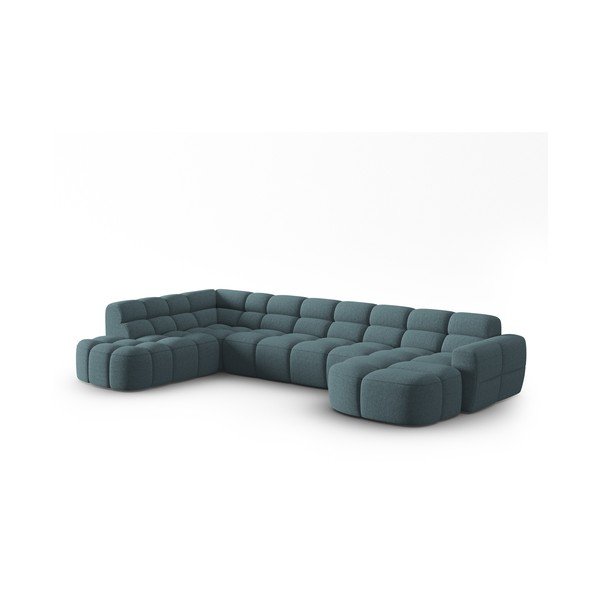 Divano con penisola blu Lisa - Micadoni Home-image-2