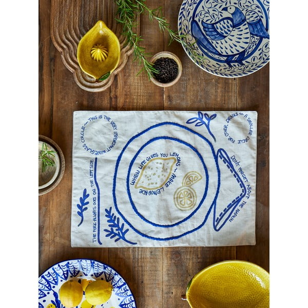 Tovaglietta in misto lino 33x48 cm Limone - Bloomingville-image-1