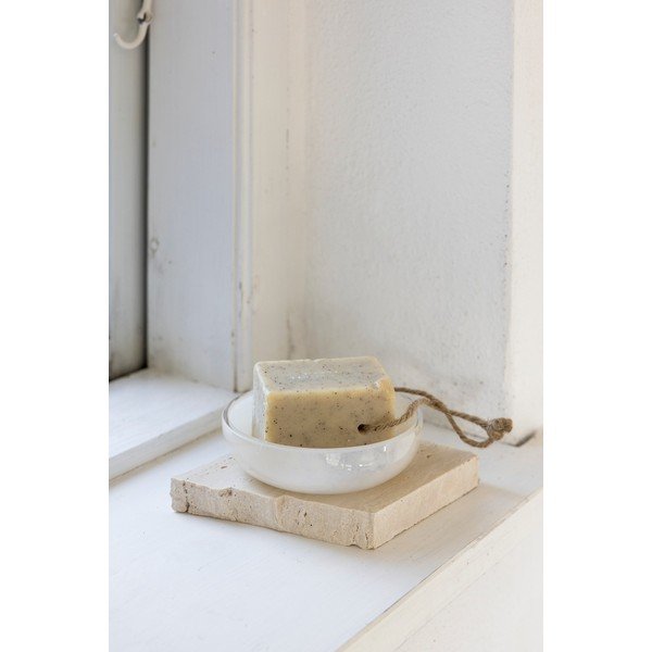 Portasaponetta color crema in vetro Opal – Mette Ditmer Denmark-image-1