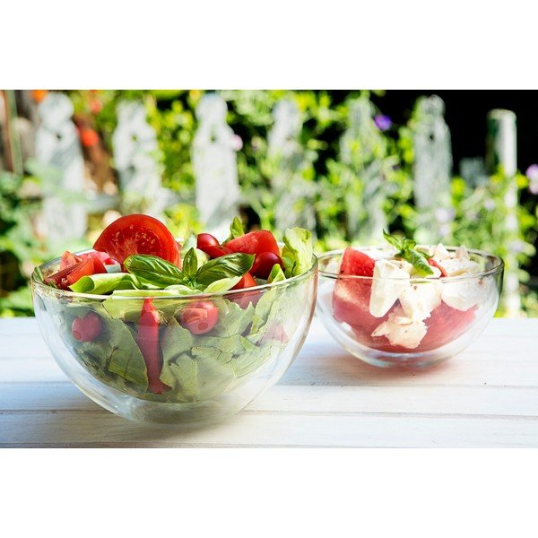 Ciotola da portata doppia in vetro, 500 ml - Vialli Design-image-1