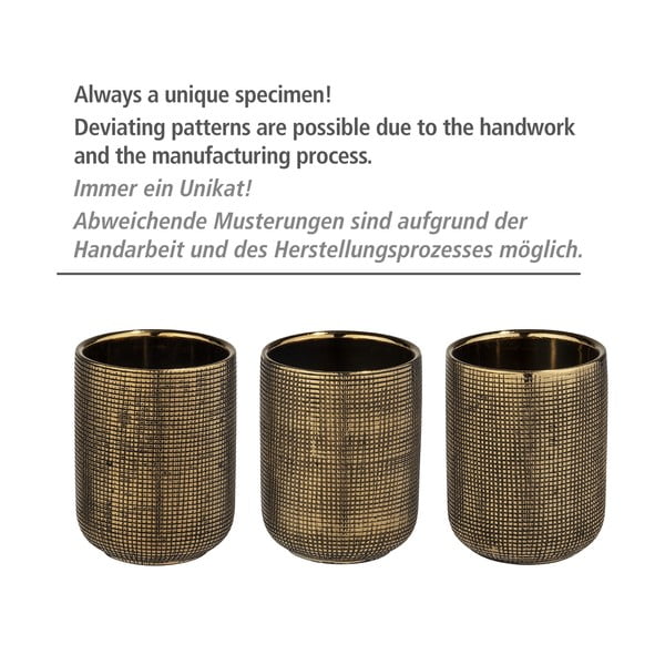 Tazza per spazzolino da denti in ceramica dipinta a mano, color oro Rivara - Wenko-image-4