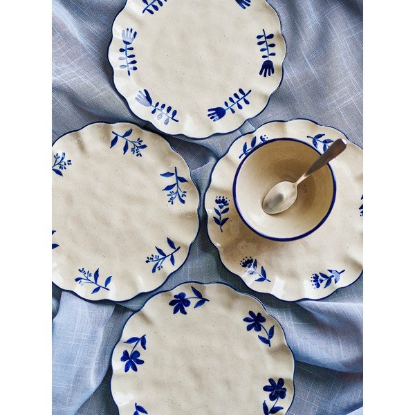 Set di piatti da dolce blu/color crema in gres 4 pz ø 20,5 cm Eimy – Bloomingville-image-2