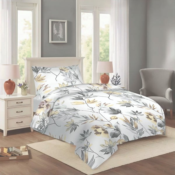 Biancheria da letto bianca in cotone per letto singolo 140x200 cm Darina – Cotton House