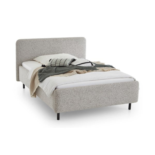 Letto matrimoniale imbottito beige rete non inclusa 160x200 cm Primo – Meise Möbel-image-3