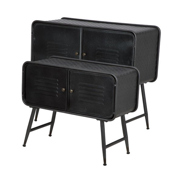 Set di 2 armadietti in metallo nero Coppia scuola - Mauro Ferretti-image-2