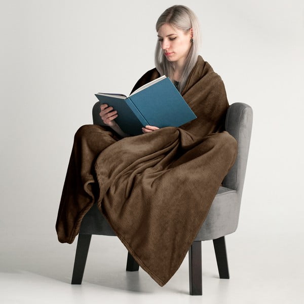 Coperta in microfibra marrone, 200 x 220 cm Mic - DecoKing-image-1