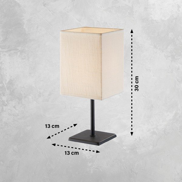 Lampada da tavolo bianca e nera con paralume in tessuto (altezza 30 cm) Lela - Fischer & Honsel-image-2