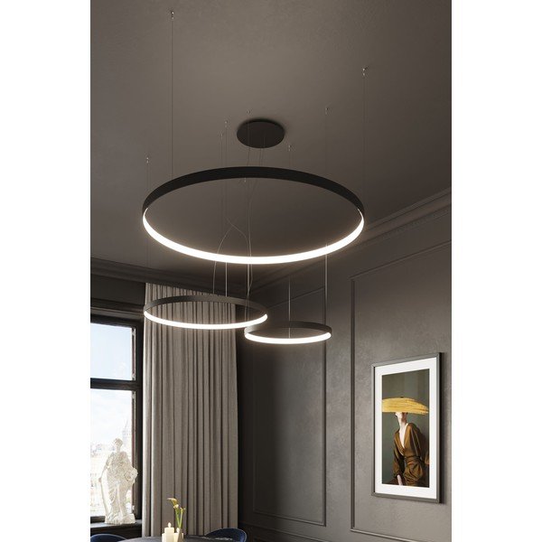 Lampadario LED nero in alluminio ø 78 cm RIO – Thoro-image-1
