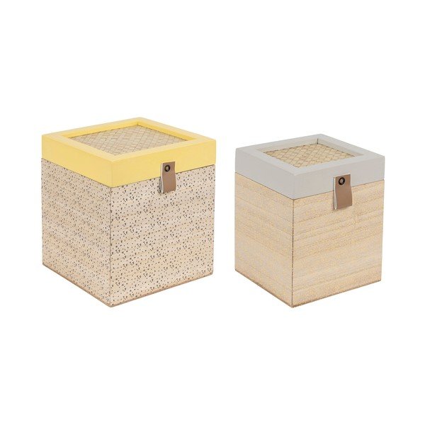 Contenitori decorativi in paglia con coperchio in set di 2 pezzi Beezz - Jardin d'Ulysse