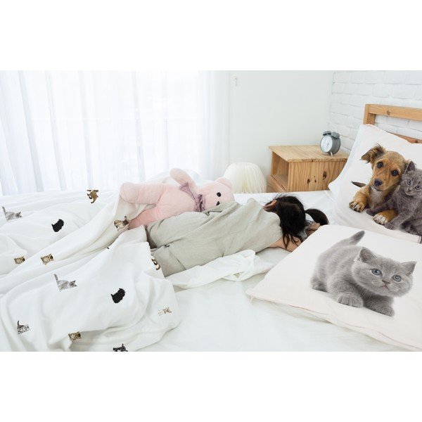 Set copripiumino e federa da bambini bianco in raso di cotone per letto singolo 135x200 cm The Cutest Ones – Butter Kings-image-2