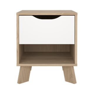 Comodino bianco e di colore naturale Ikast – Tvilum