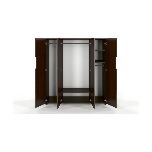 Armadio in legno di faggio marrone scuro 170x180 cm Bergman - Skandica-image-1