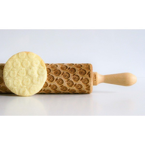 Rullo per pasta in legno goffrato Apples - Valek-image-1