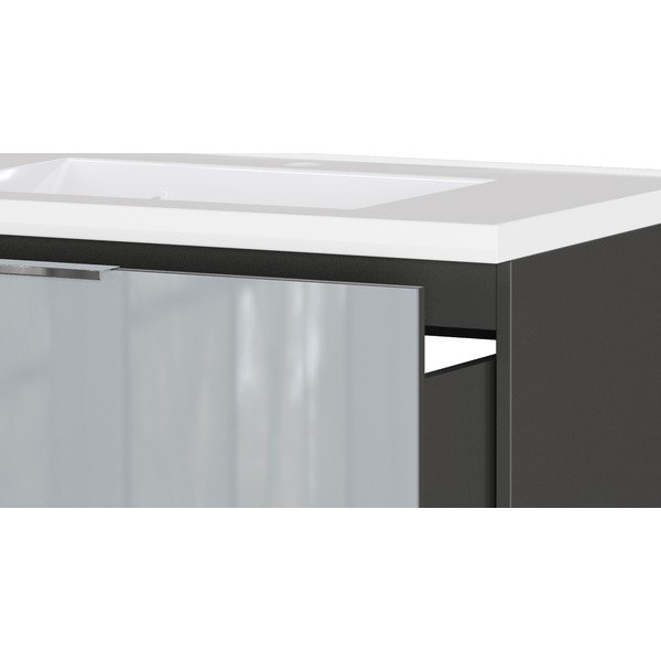 Mobile da lavabo grigio lucido da appendere 81x61 cm Celano – Germania-image-4