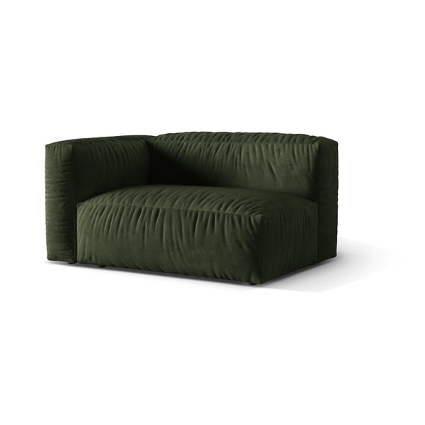 Parte divano componibile verde (con penisola a sinistra) con rivestimento in velluto Martina – Micadoni -image-1