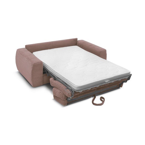 Divano rosa per il riposo quotidiano/allungabile con rivestimento in velluto a coste 240 cm Hugo – Bobochic Paris-image-4