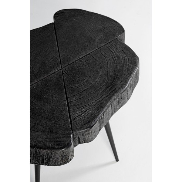 Tavolino da salotto nero con piano in acacia 35x46 cm Zakia – Bizzotto-image-3