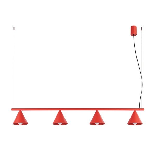 Lampadario rosso in acciaio Zylo – Sollux