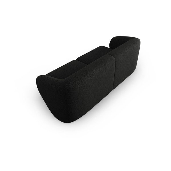 Divano nero con rivestimento in ciniglia 188 cm Paolo – Milo Casa-image-3