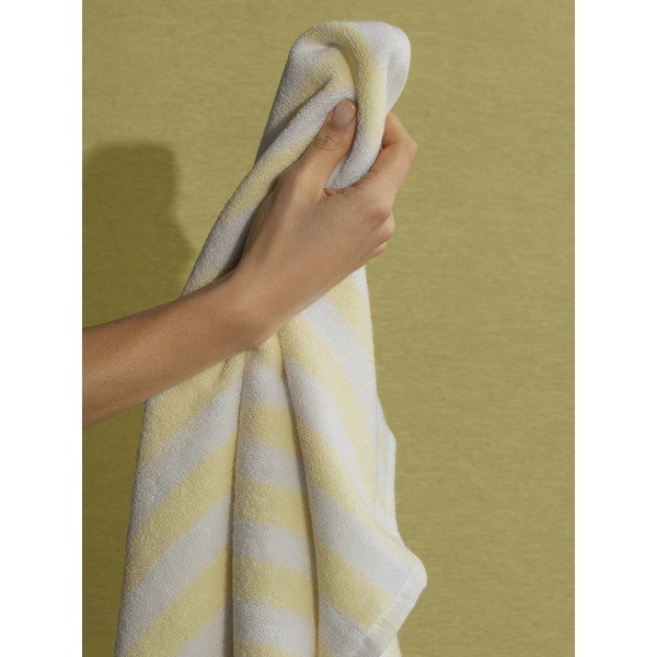 Asciugamano tipo terry giallo chiaro/bianco in cotone organico 70x140 cm Arto – Blomus-image-1