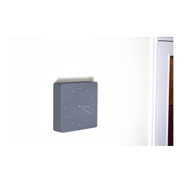 Sveglia grigia con display a LED bianco Orologio analogico a scatto - Gingko-image-2