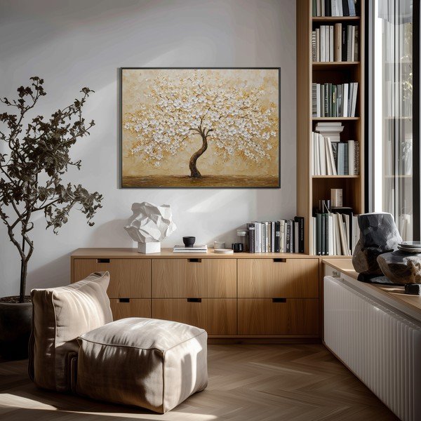 Dipinto stampato con cornice inclusa 80x60 cm Golden Tree – Styler-image-2