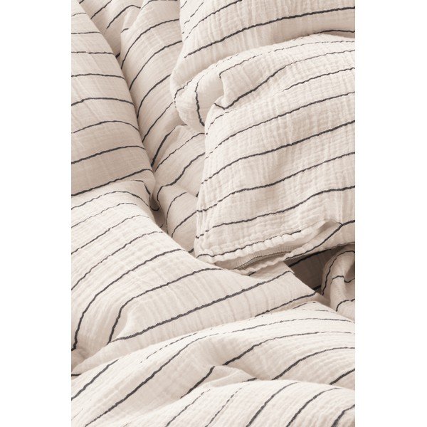 Set copripiumino e federa bianco e nero in mussola per letto singolo 140x200 cm Amilia – Jotex-image-2