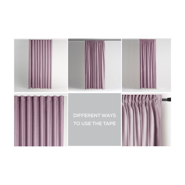 Tenda parzialmente oscurante rosa chiaro in velluto 140x270 cm Pleat – Restilo-image-3