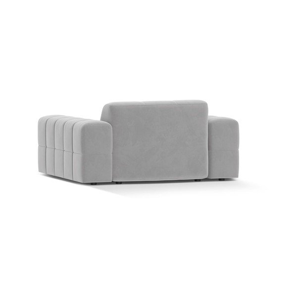 Poltrona grigio chiaro con rivestimento in velluto Chicago – Cosmopolitan Design-image-2