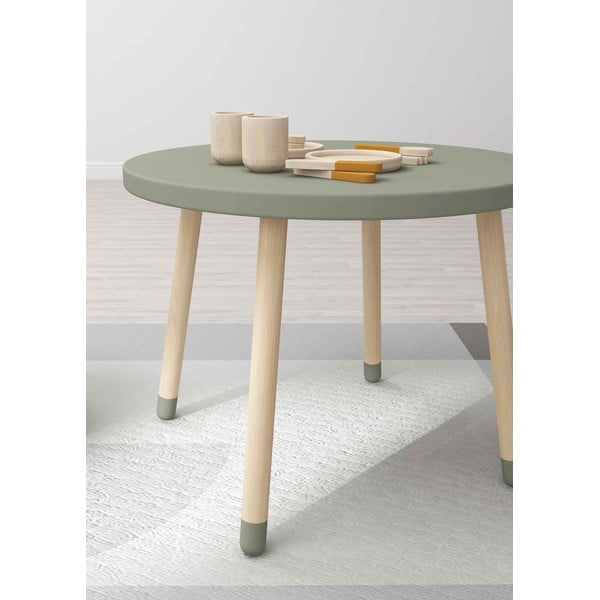 Tavolo per bambini verde chiaro , ø 60 cm Dots - Flexa-image-1