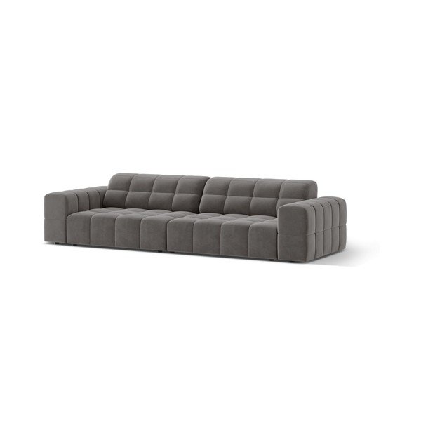 Divano grigio con rivestimento in velluto 252 cm Chicago – Cosmopolitan Design-image-1