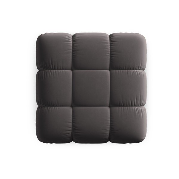 Pouf in velluto grigio scuro Bellis - Micadoni Home-image-4