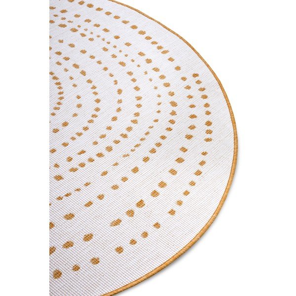 Tappeto rotondo per esterni giallo ocra e bianco ø 200 cm Bali - NORTHRUGS-image-4