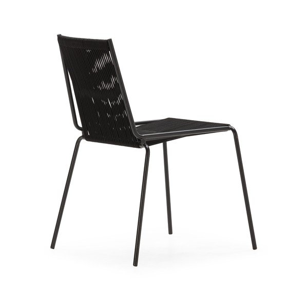 Sedie da pranzo in set nere in metallo impilabili 2 pz Emily – Marckeric-image-3