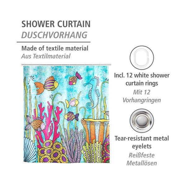 Tenda da doccia 180x200 cm Rollin'Art Ocean Life - Wenko-image-4