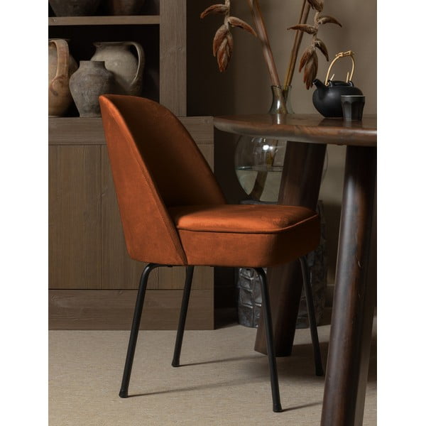 Sedie da pranzo in set color mattone in velluto 2 pz Vogue – WOOOD-image-1