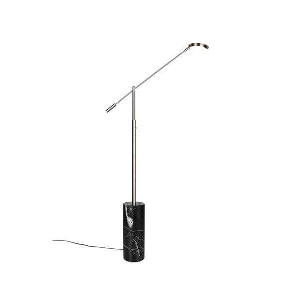 Lampada da terra LED nera e argentata (altezza totale 145 cm) Fiore – Trio Select-image-1
