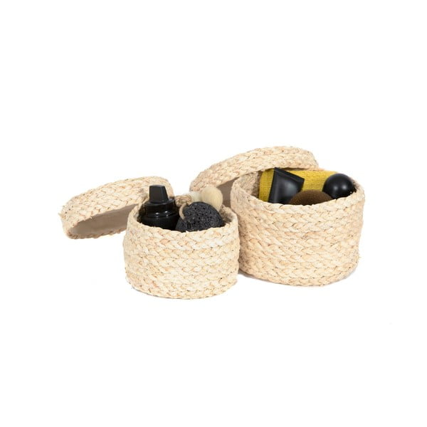 Set di 2 cestini in corda di mais - Compactor-image-1